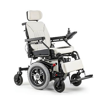 Motorized wheelchair with headrest and handgrips