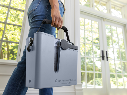 Women carrying PureWick™ Portable Collection System by Carry Strap