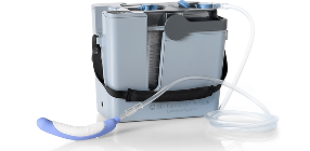 PureWick™ Portable Collection System with attached PureWick™ Flex Female External Catheter on white background